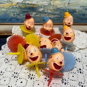 Vintage Clown Cupcake Toppers